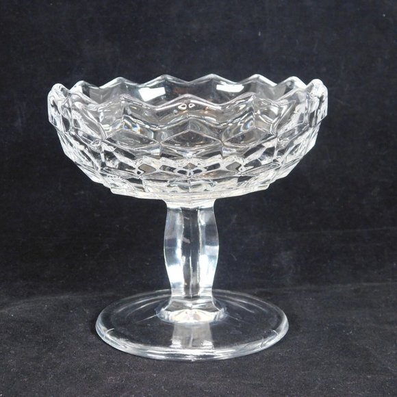 Fostoria American Jam Jelly Compote 4.25” Tall Vintage Elegant Glass NO LID MCM - Picture 1 of 6